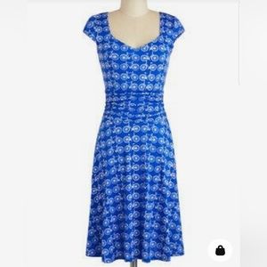 Retrolicious Modcloth Ready, Wheeling, and Able dress in Bicycles